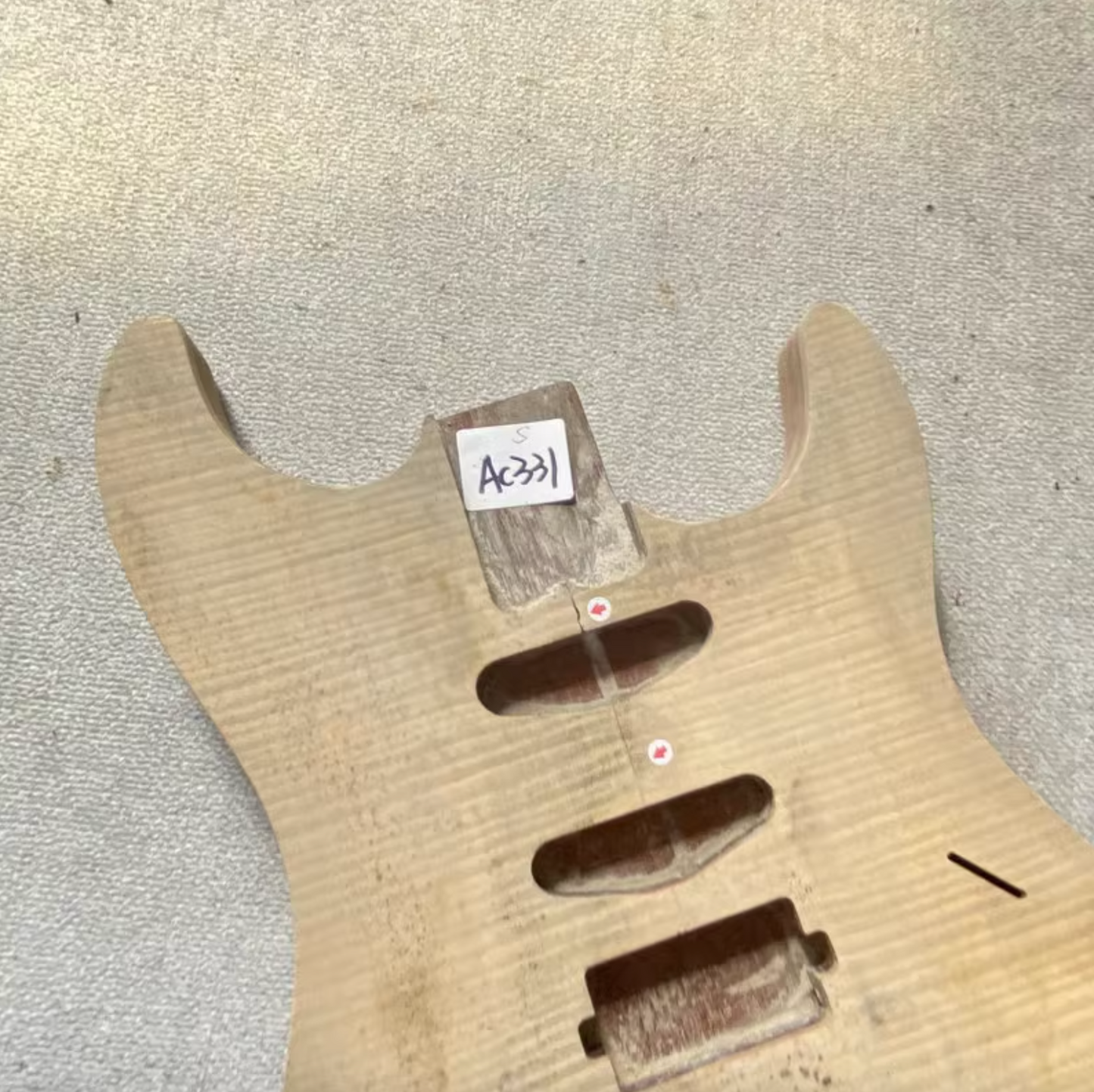 Mahogany Wood HSS Guitar Body with Tiger Maple Top DIY Project