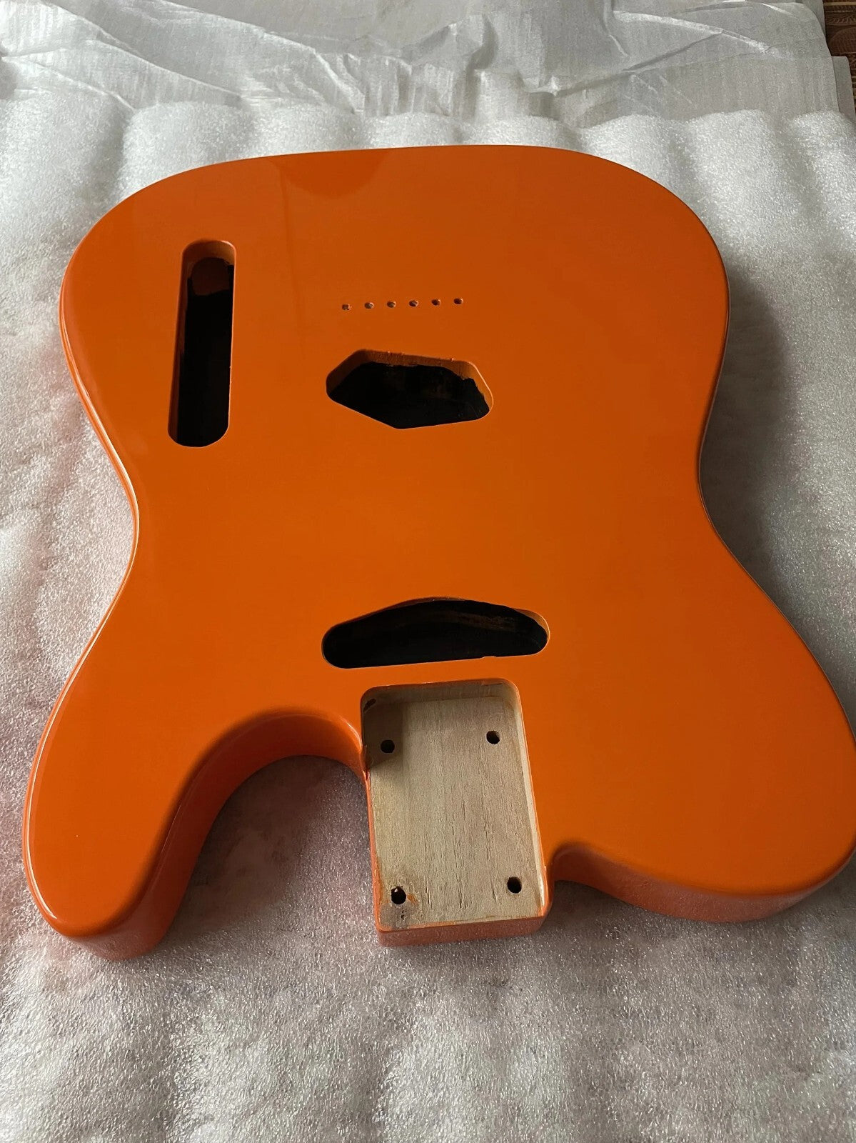 Alder Wood Orange Guitar Body, String Through Bridge Fit Telecaster Tele