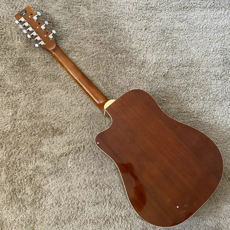12 String Electric Acoustic Guitar Spruce Maple Plywood Body, with Neck