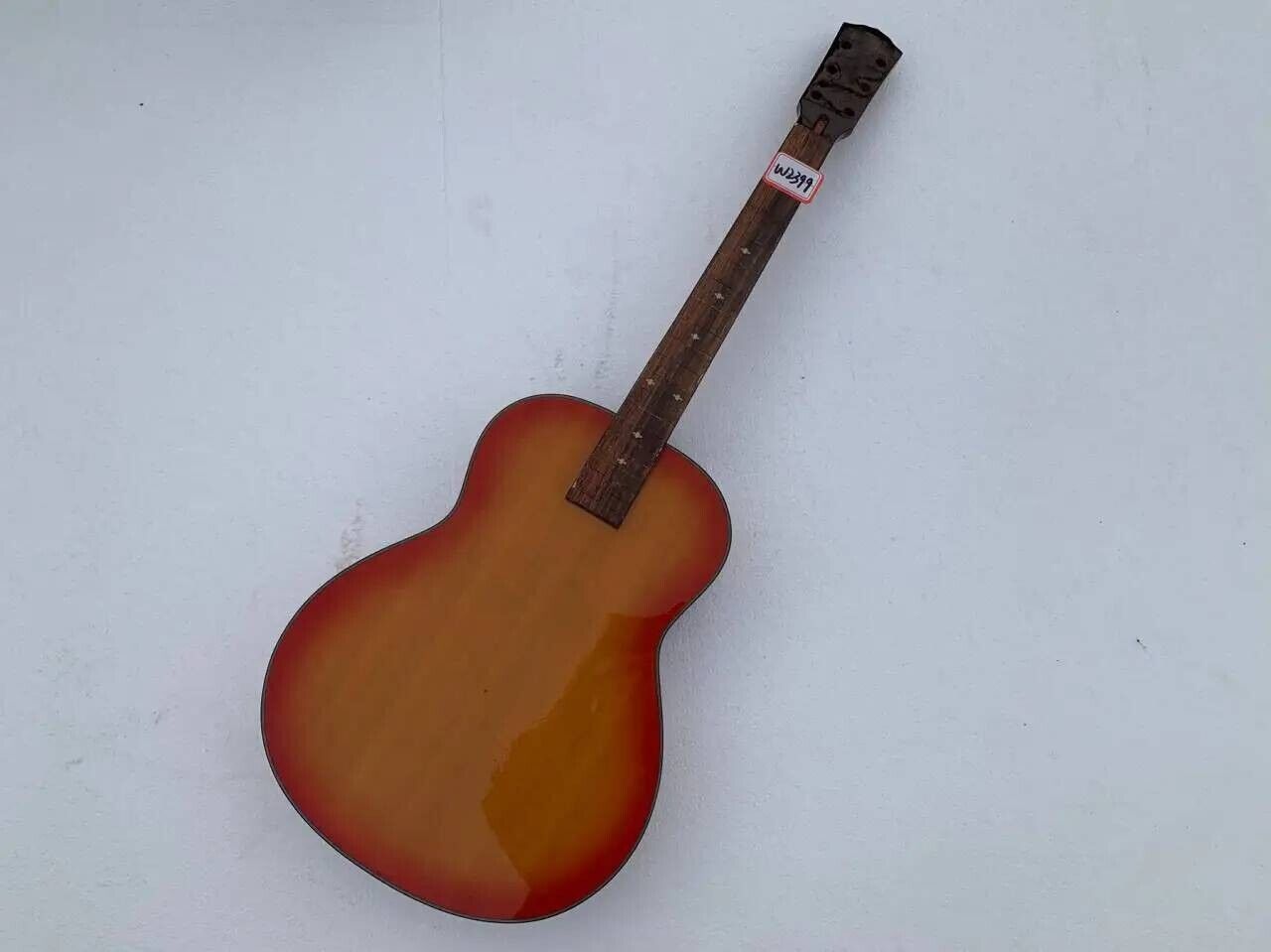 Cherry Burst DIY Dobro Resonator Guitar, Maple Neck, Rosewood Fretboard