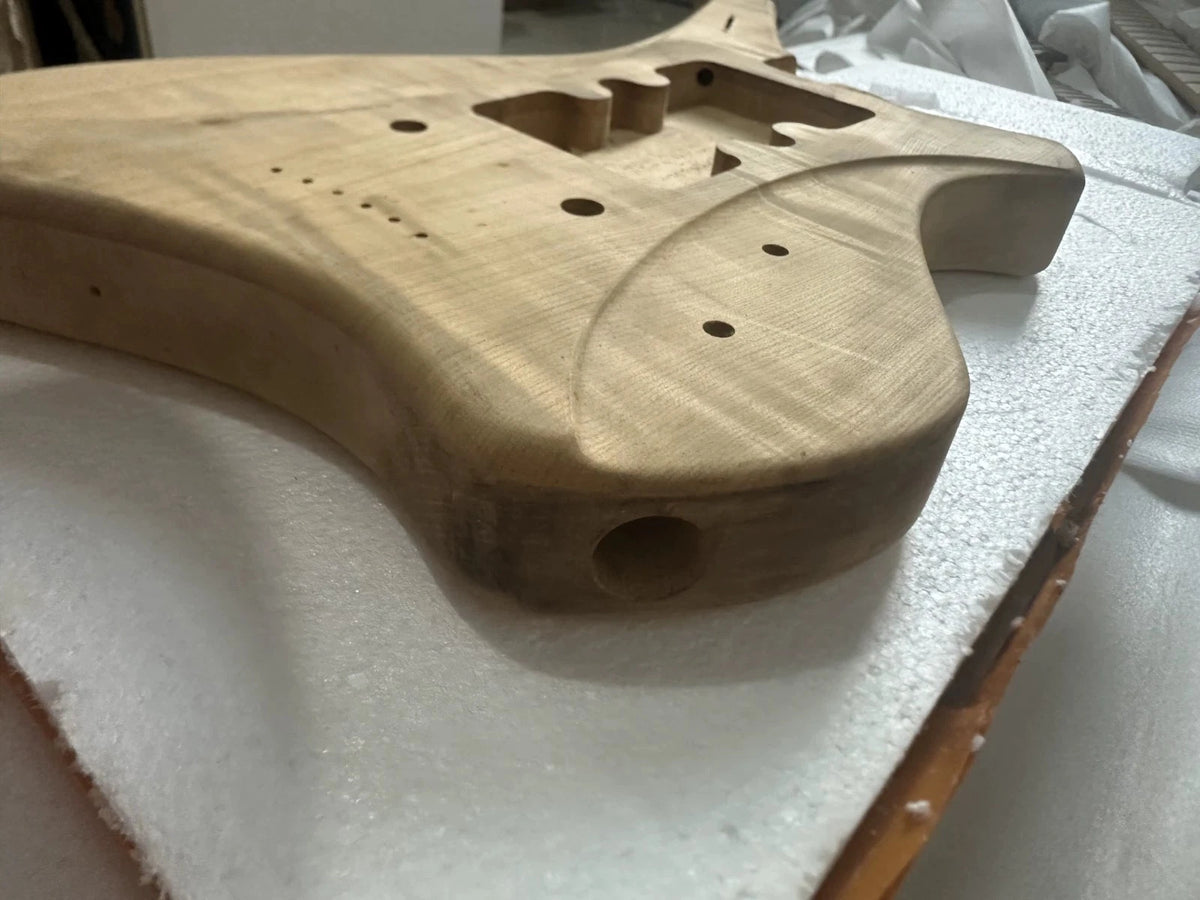 Custom DIY Project Guitar Body with Veneer Maple Top
