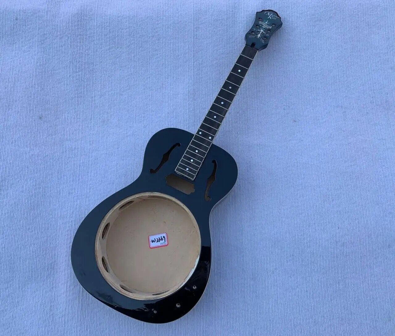 Black Glossy Finish Dobro Resonator Guitar, Maple Neck, Rosewood Fingerboard DIY