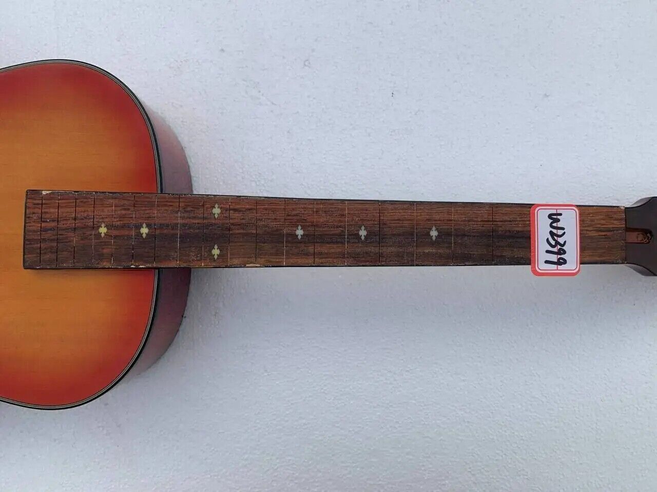 Cherry Burst DIY Dobro Resonator Guitar, Maple Neck, Rosewood Fretboard