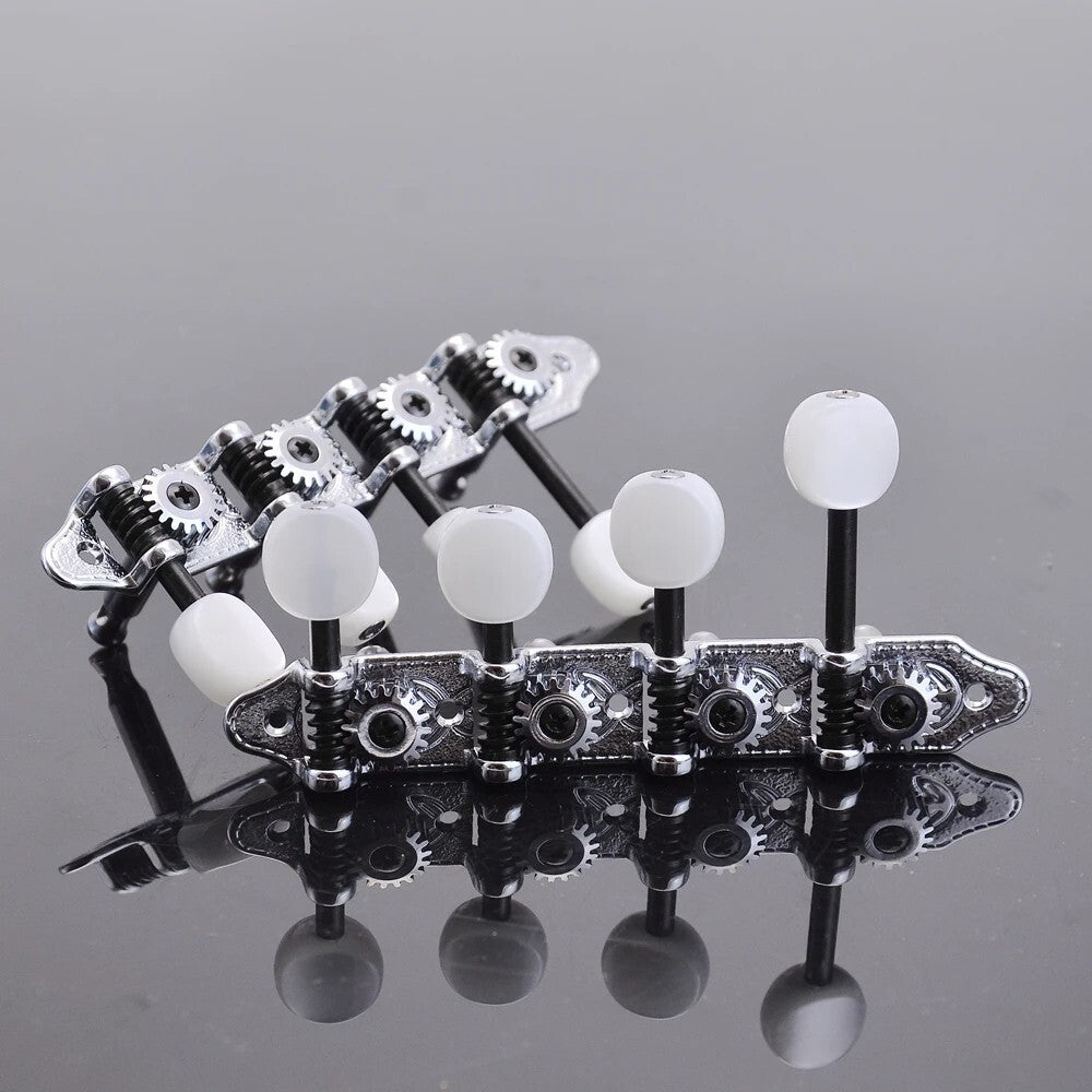 Silver 4R4L 8 String Mandolin Machine Heads Tuning Pegs Keys