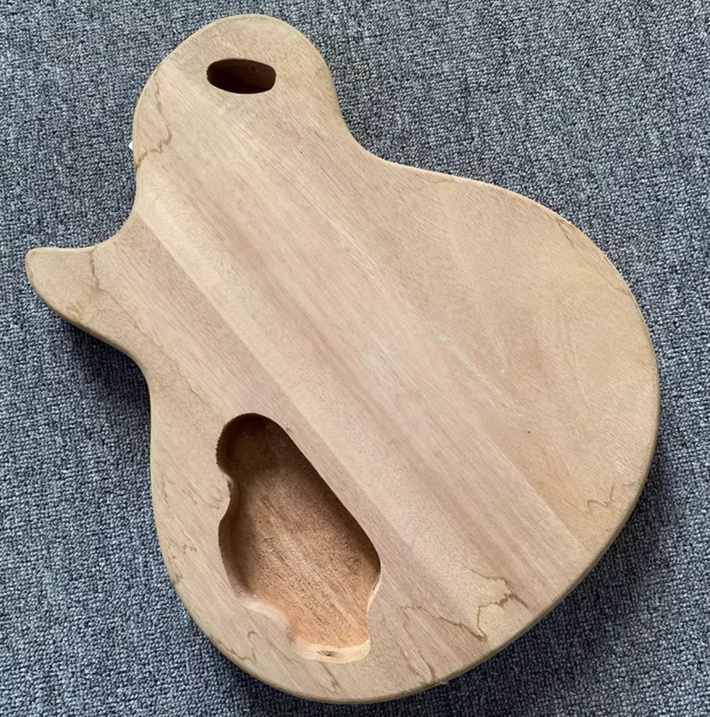 Mahogany Wood DIY Project Guitar Body with Veneer Tiger Maple Top Fit Les Paul