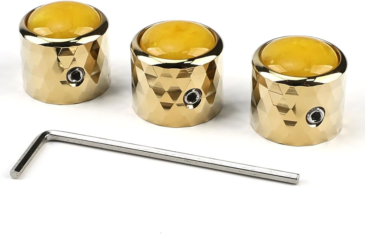 3pcs Guitar and Bass Metal Knobs with Gold Top Fit Kiesel,MusicMa<wbr/>n,Dean,Charvel