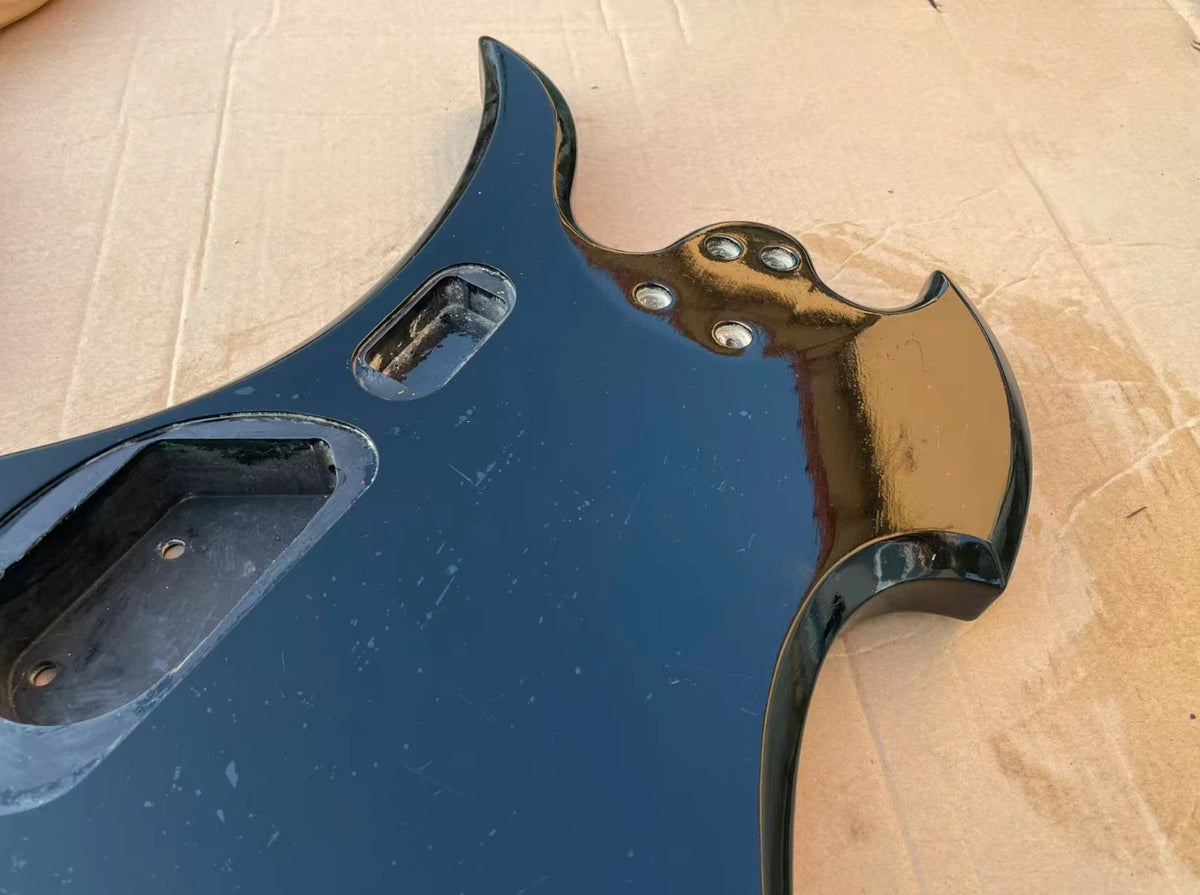 Black 4 String Bass Basswood Body Fit Mockingbird
