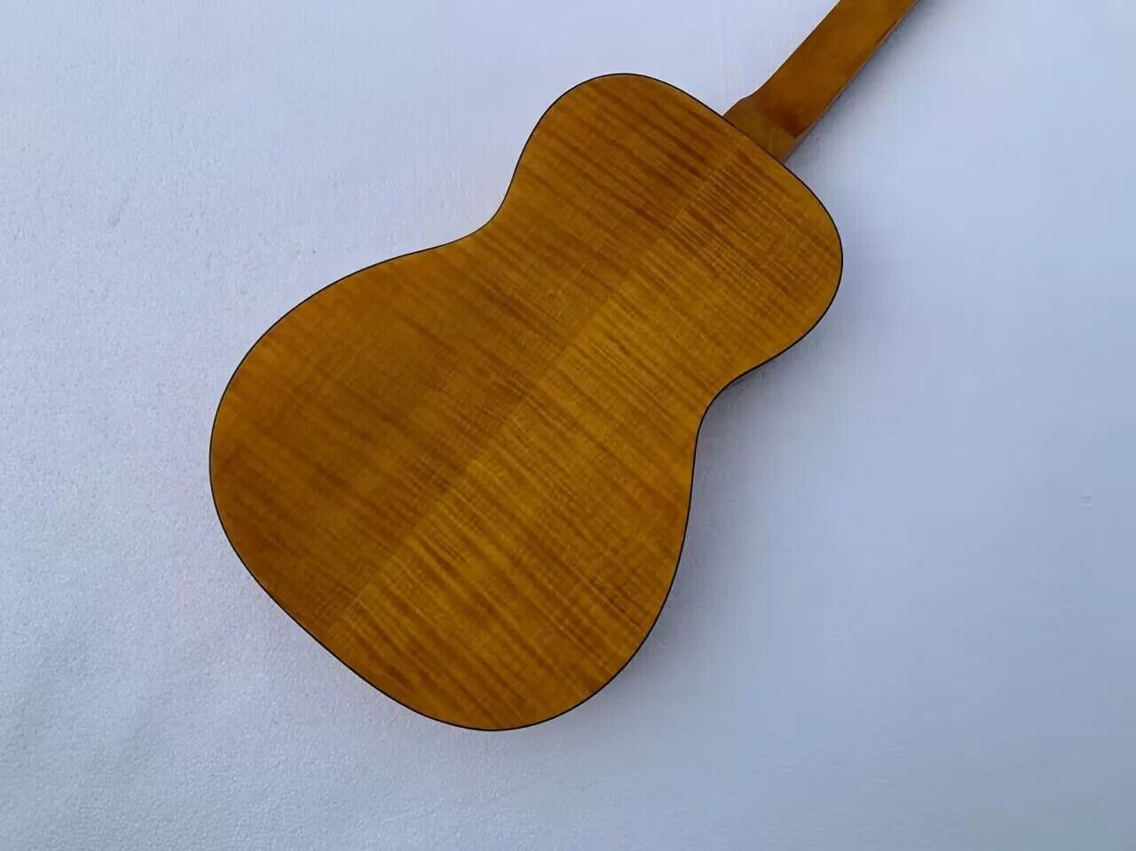 DIY Project Tiger Maple Top Dobro Resonator Guitar Body, Rosewood Fretboard Neck