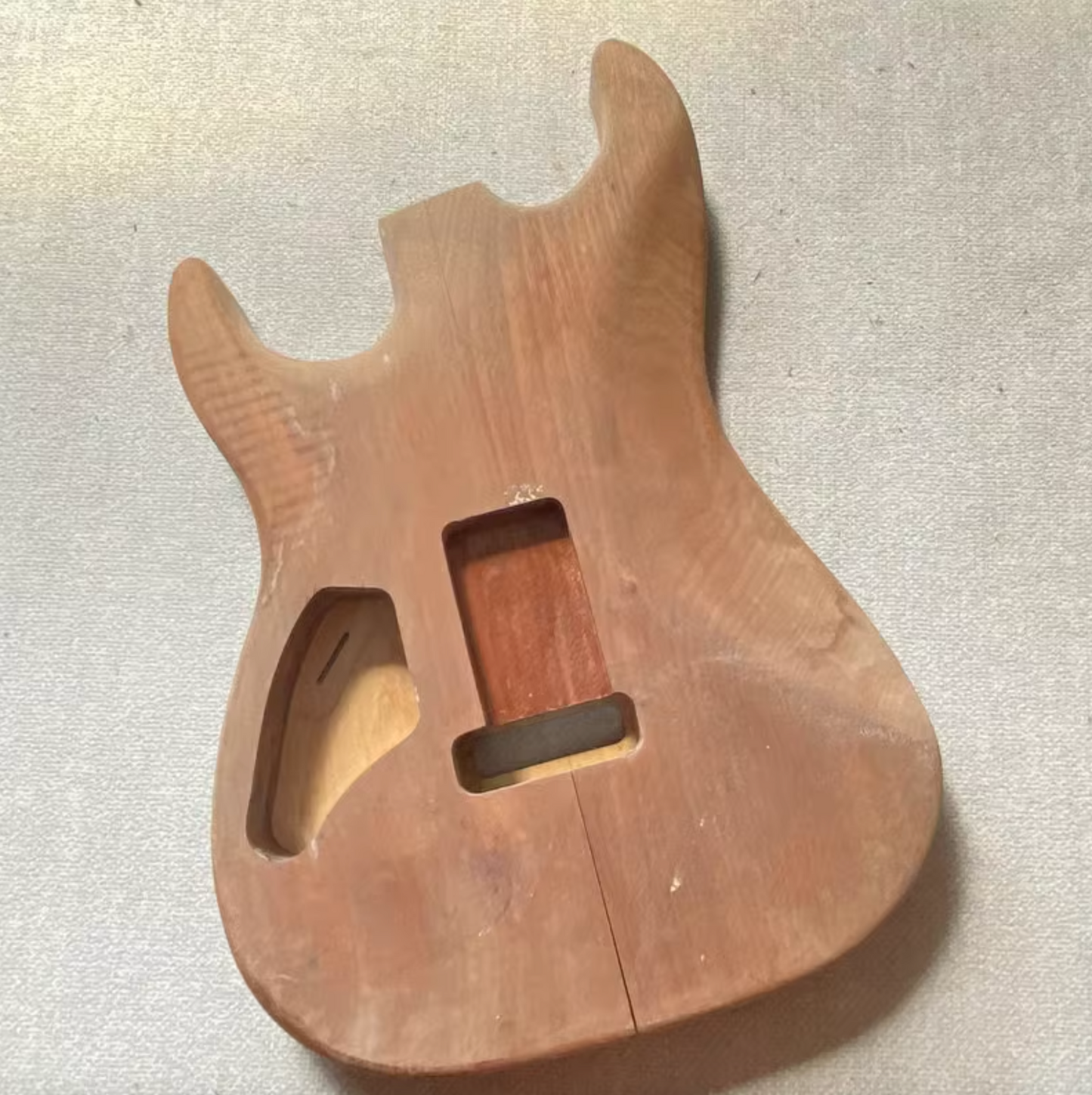 Mahogany Wood HSS Guitar Body with Tiger Maple Top DIY Project