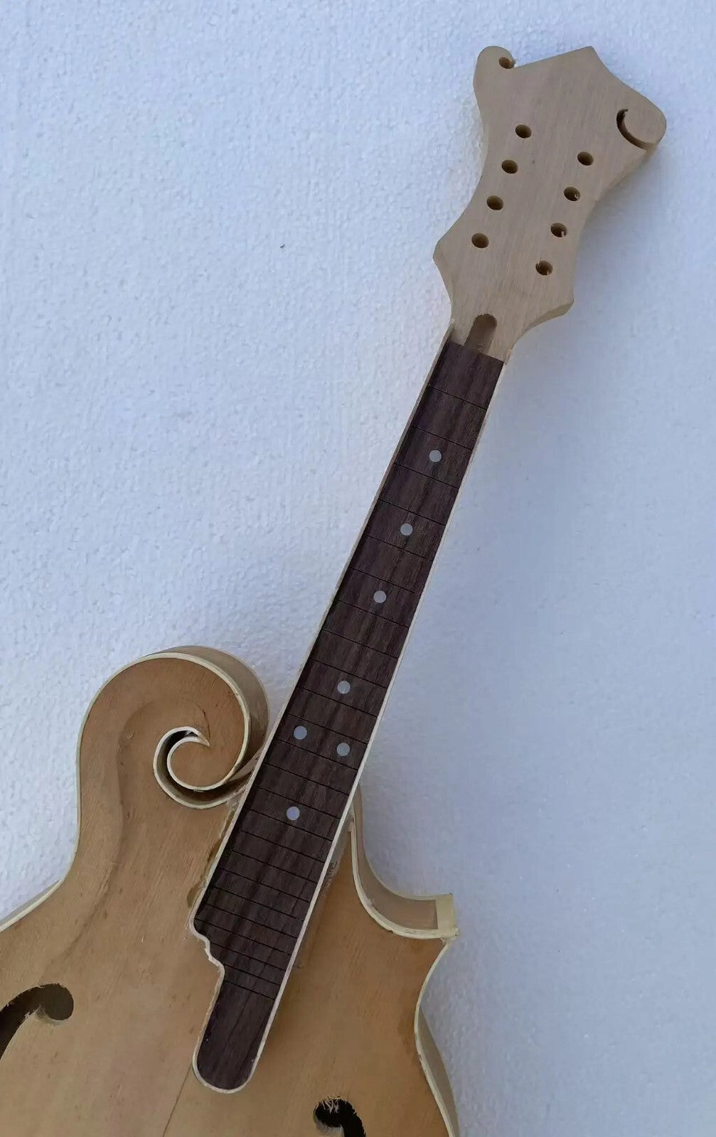 Custom DIY Project 8 String Mandolin, Maple Neck, Rosewood Fretboard