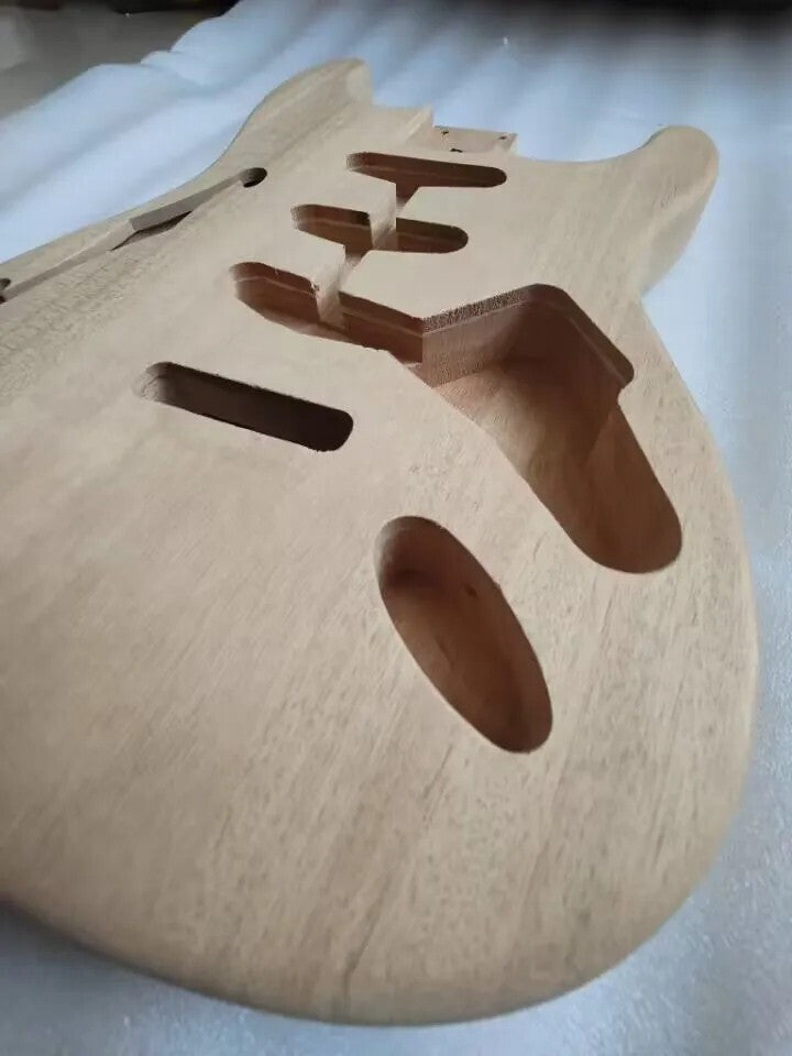 Mahogany Wood F Hole SSS Guitar Body Fit Stratocaster Strat