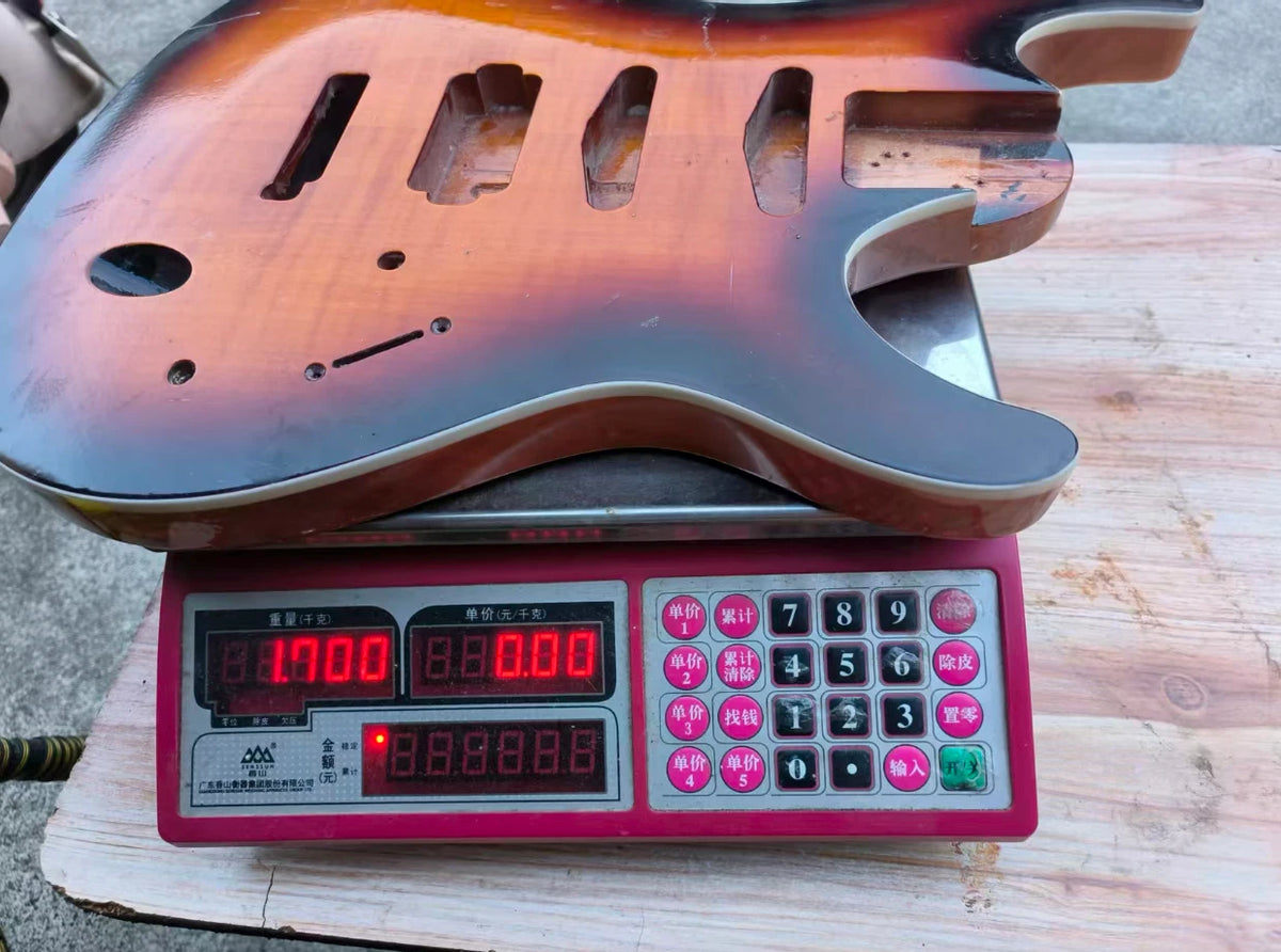 HSS Sunburst Finish Guitar Tiger Maple Top Body DIY Project