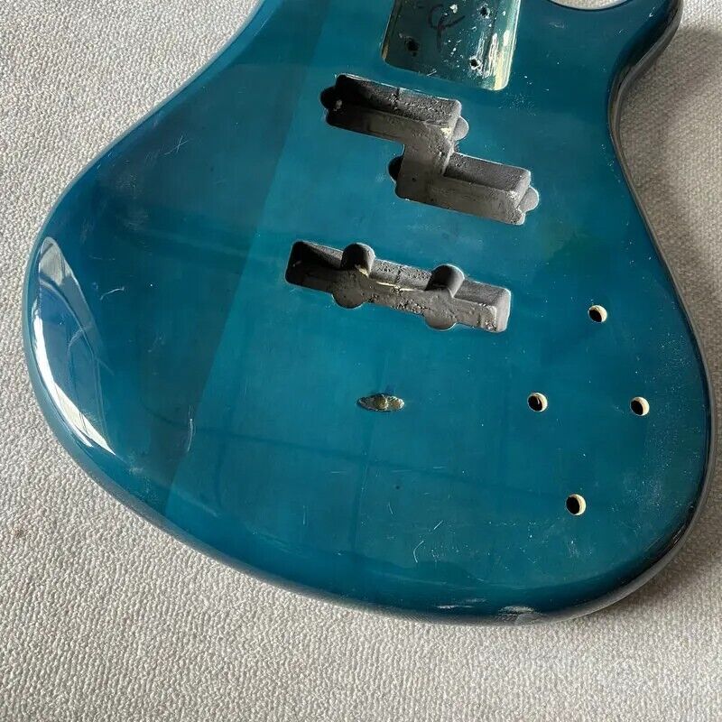 Light Blue Basswood 4 String Bass Guitar Body DIY Project