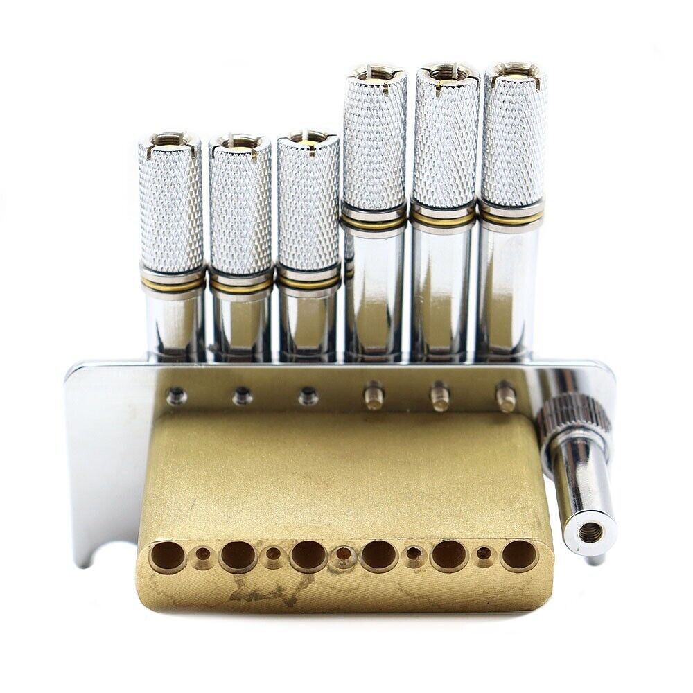 1 Set Headless Guitar Fanned Fret Bridge Tremolo System in Silver