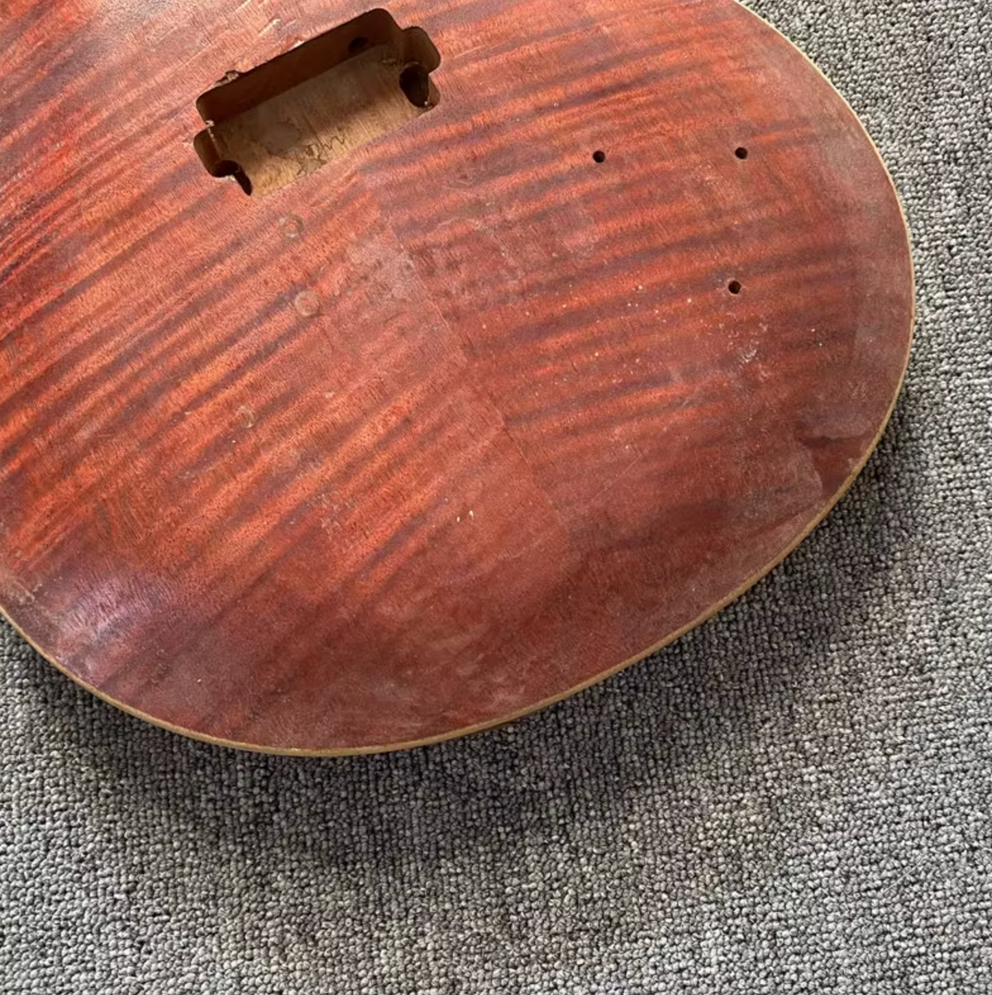 Mahogany Wood DIY Project Guitar Body with Veneer Tiger Maple Top Fit Les Paul