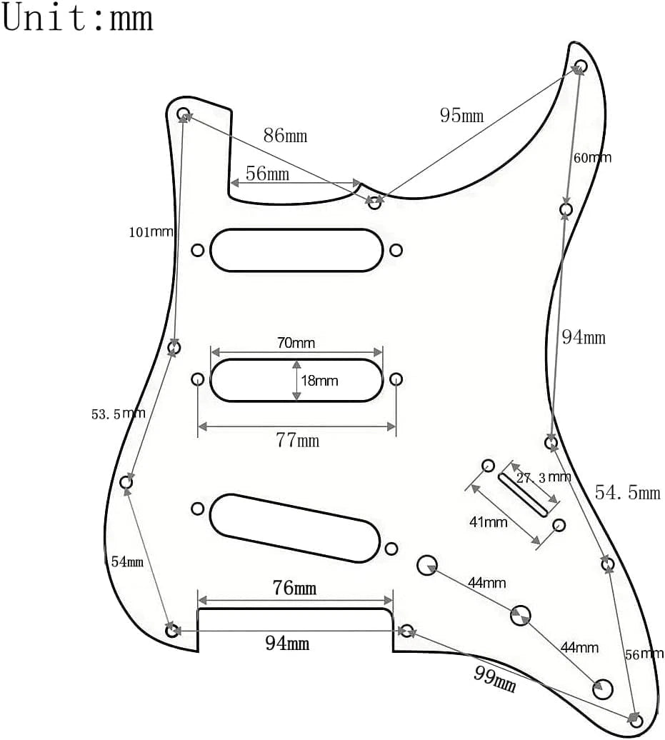 Blue Aluminum Guitar SSS Pickguard Scratch Plate Fit Strat ST