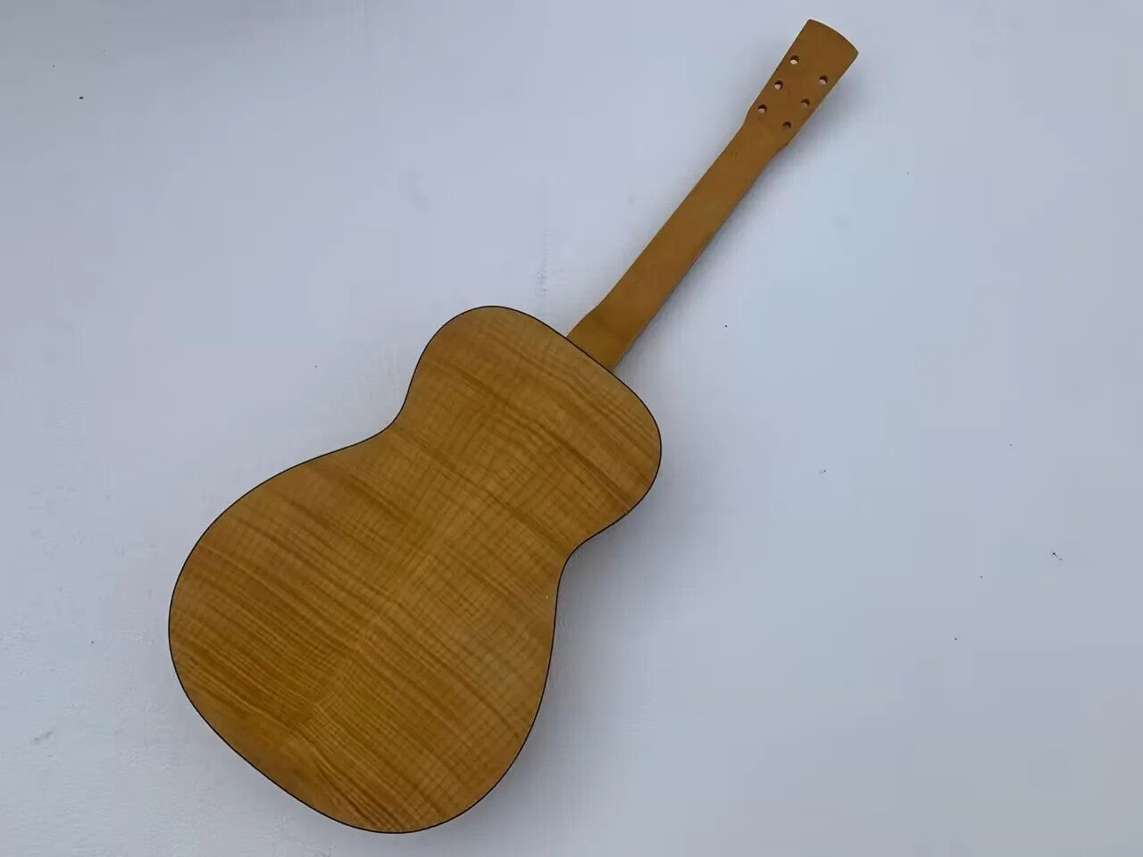 Tiger Maple Top Dobro Resonator Guitar Body with Neck, Rosewood Fretboard