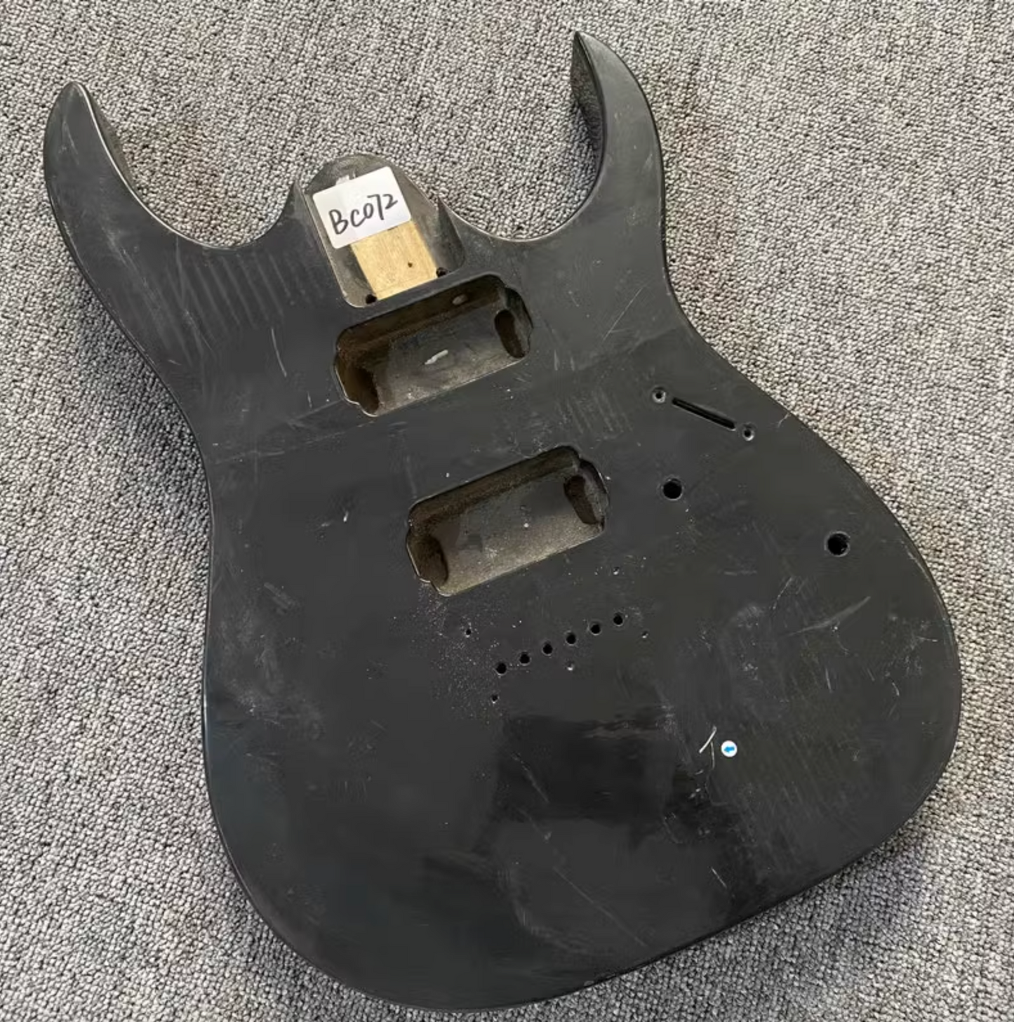 HH Basswood Solid Guitar Body in Black, String Through Bridge
