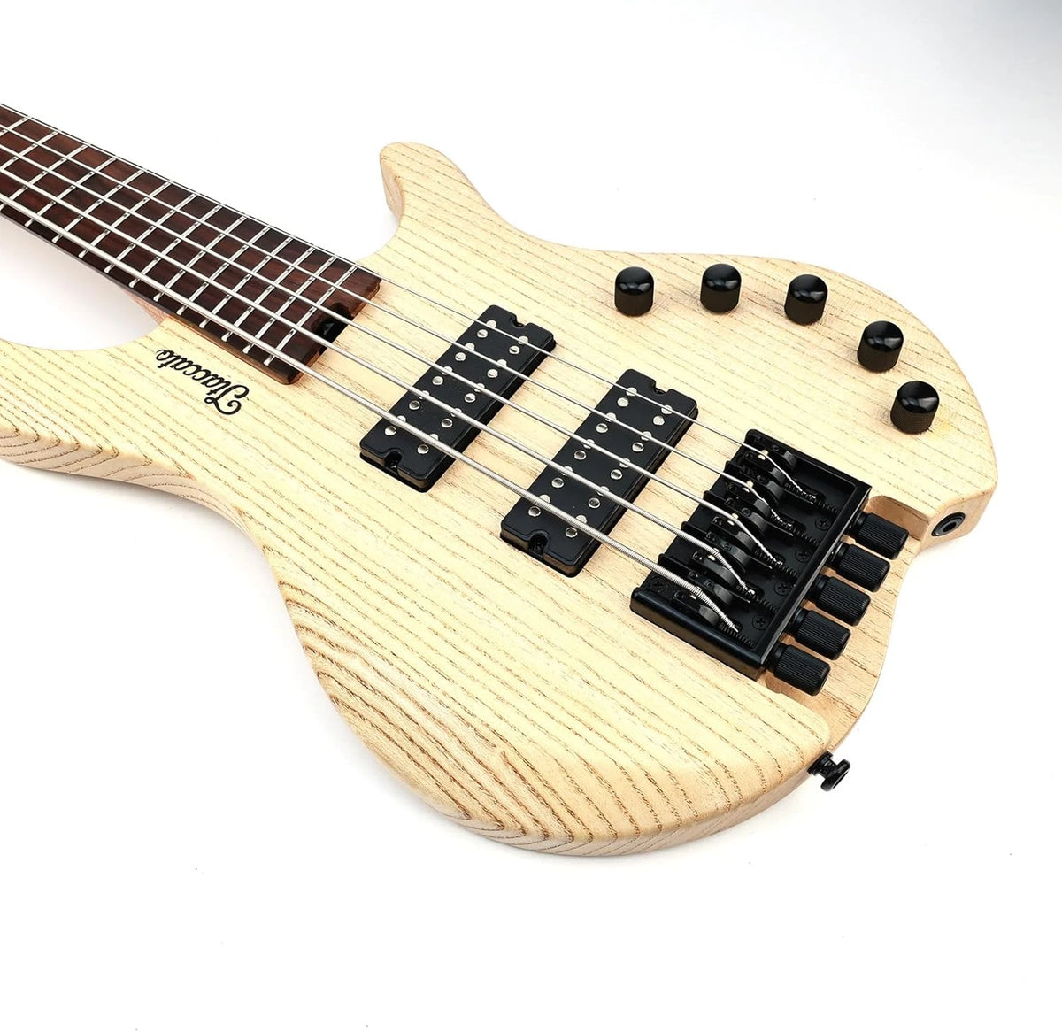 Black 5 String Headless Bass High Mass Fixed Bridge System