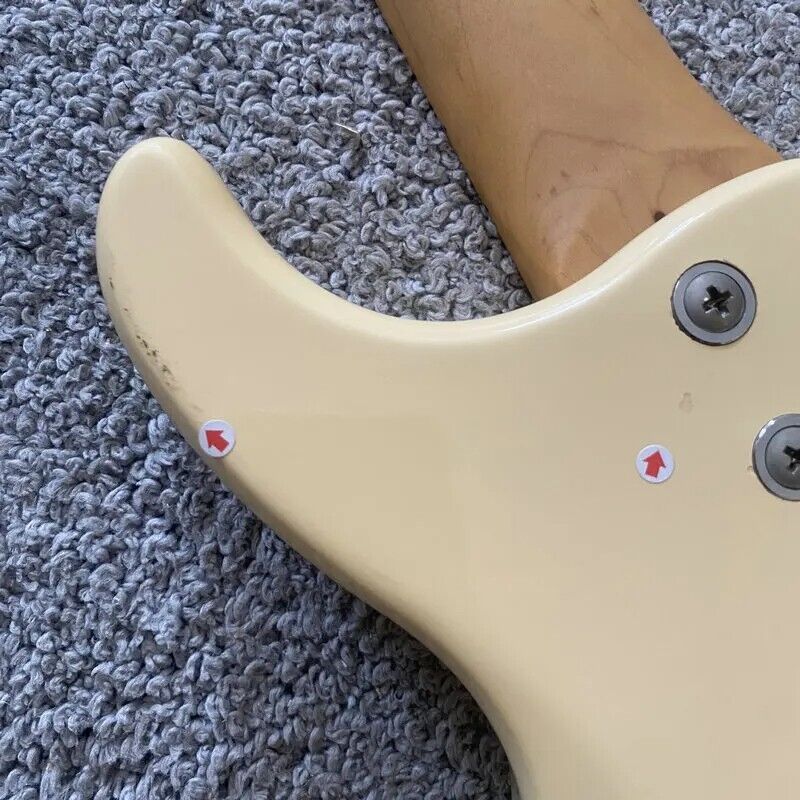 Cream Left Handed 6 String Mandolin Guitar, Maple Neck and Fingerboard