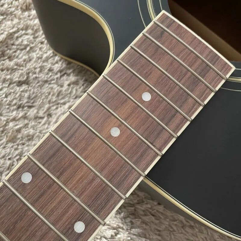 Matte Black 12 String Acoustic Guitar, Spruce and Mahogany Body, Maple Neck