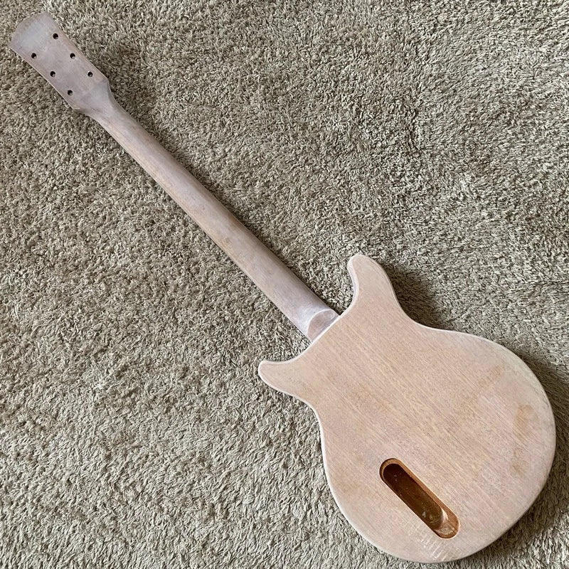 Mahogany Wood DIY Project Guitar Body Neck, Rosewood Fretboard