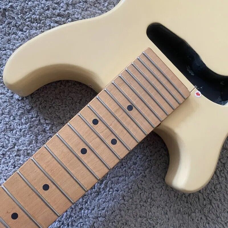 Cream Left Handed 6 String Mandolin Guitar, Maple Neck and Fingerboard