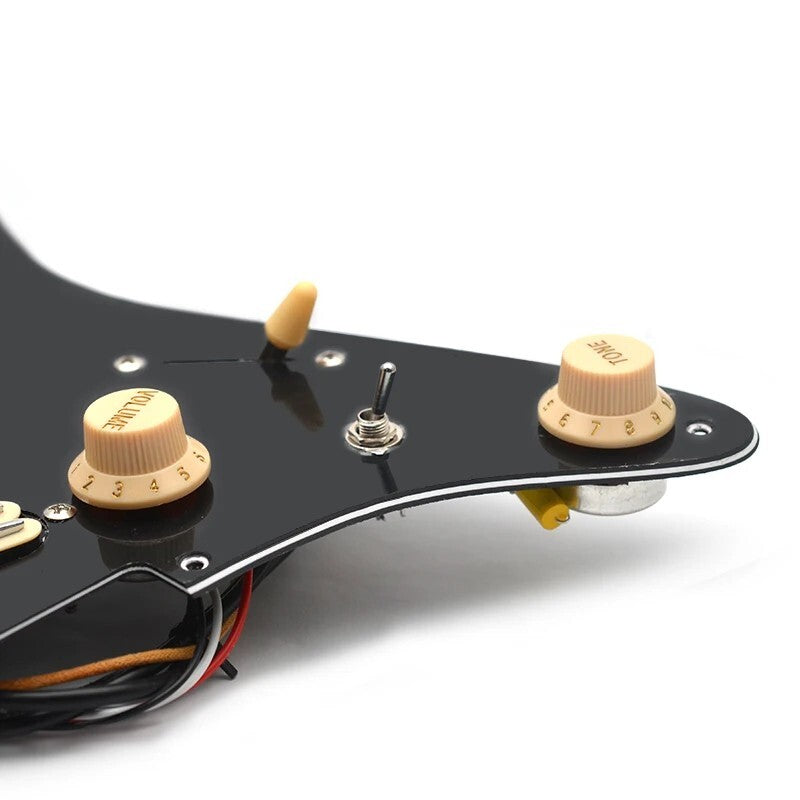 Black Guitar SSS Loaded Prewired Pickguard Alnico Pickups Fit Strat Stratocaster