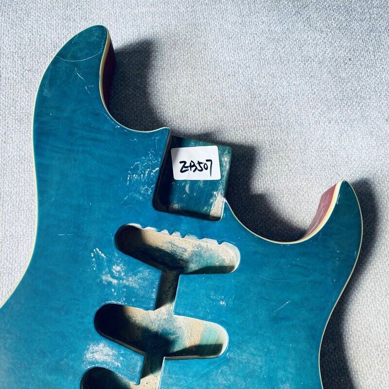 SSS Blue Quilted Maple Top Guitar Okoume Wood Body