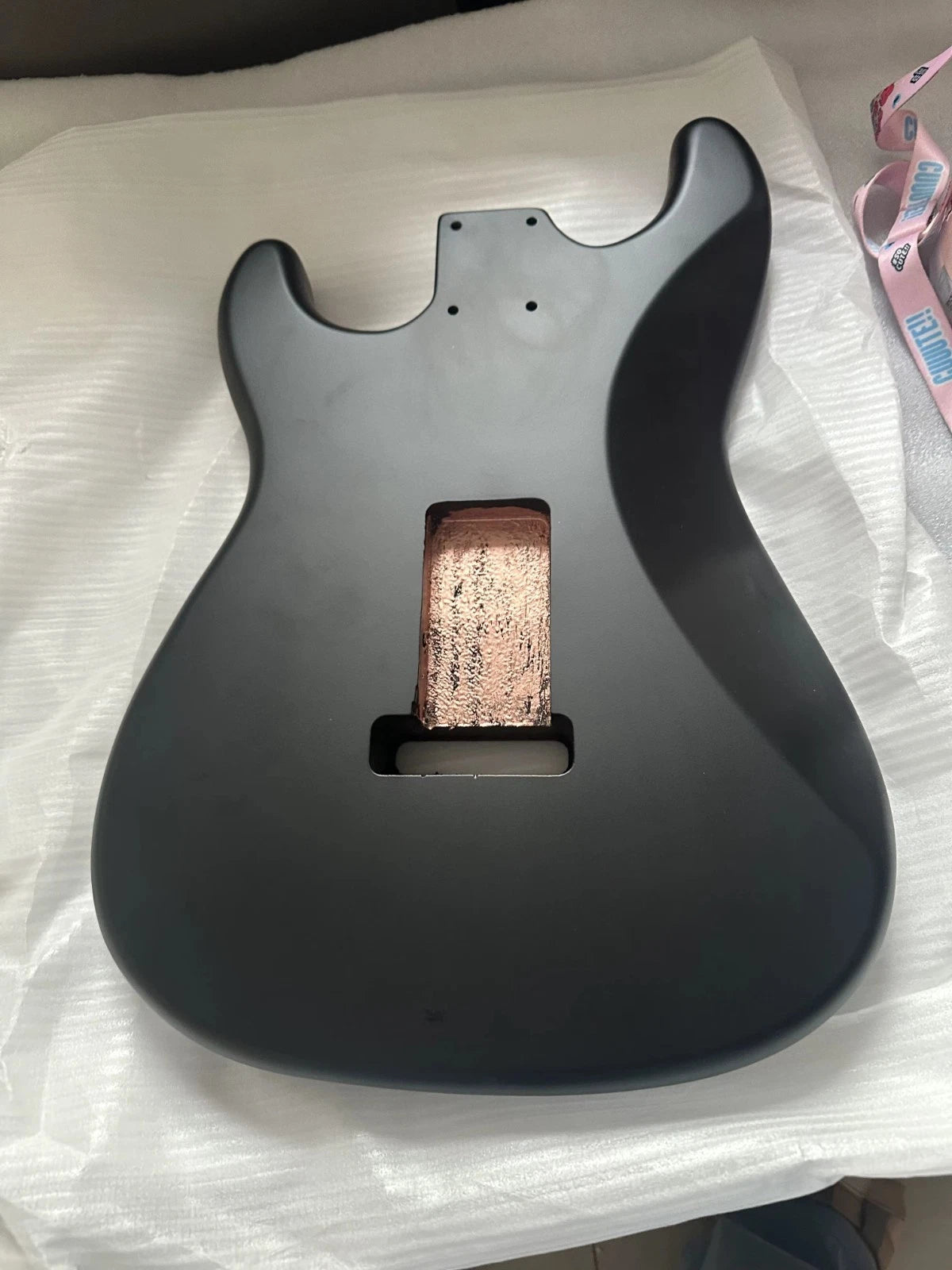 Matte Black Nitrocellulose Alder ST Guitar Body