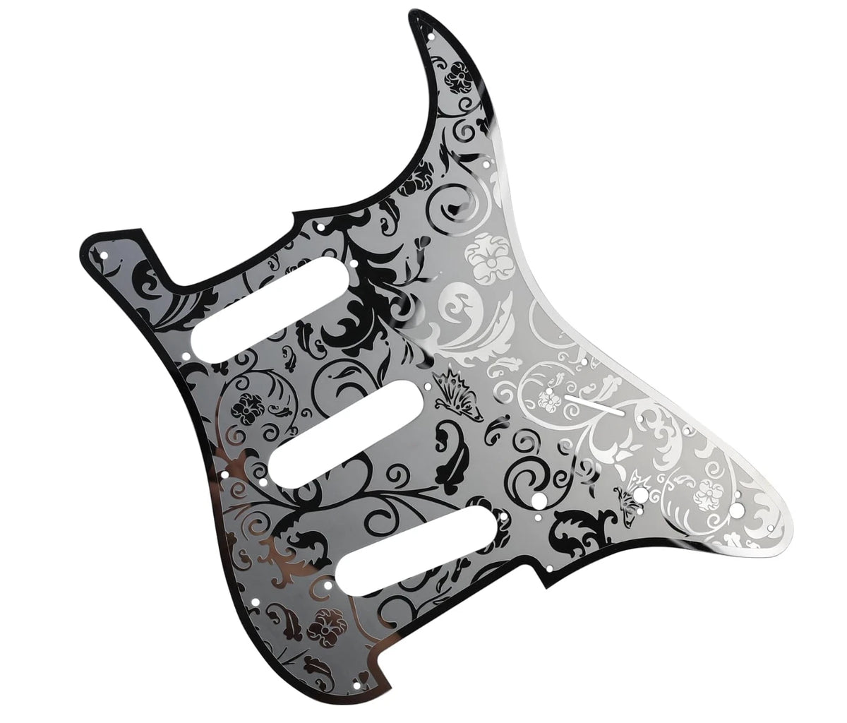 SSS Guitar Steel Engraved Flowers Pickguard Scratch Plate Fit Stratocaster Strat
