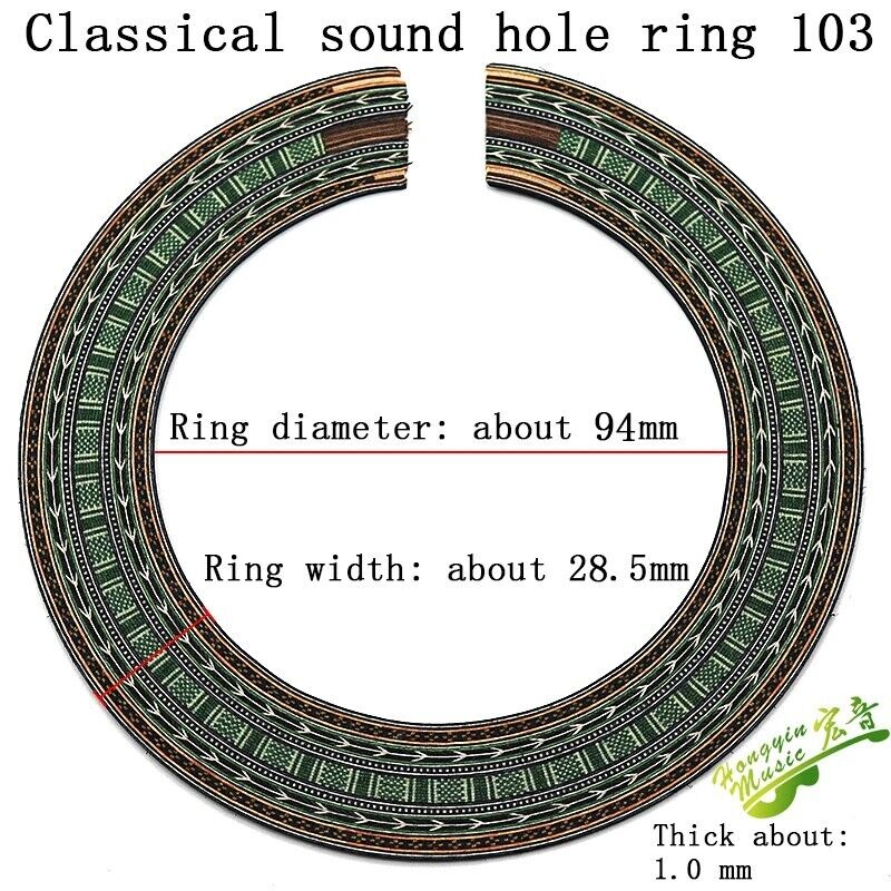 3pc Classical Guitar Soundhole Inlay Rosettes For Stagg,Yamaha,Lucero,Alvarez
