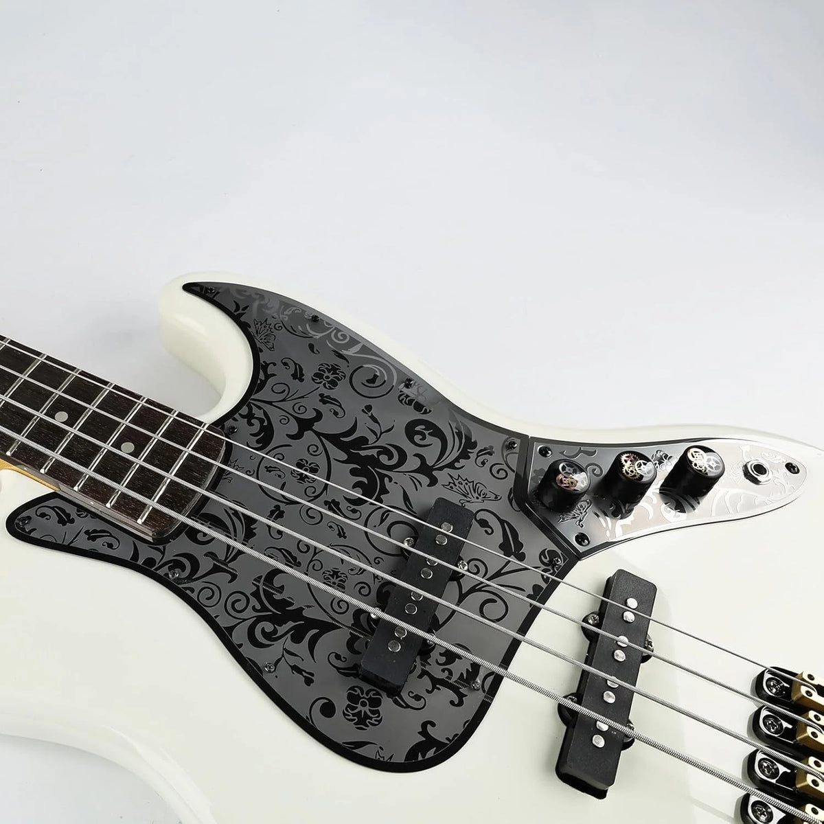 Black Stainless Steel Bass Guitar Pickguard Scratch Plate Fit Jazz Bass