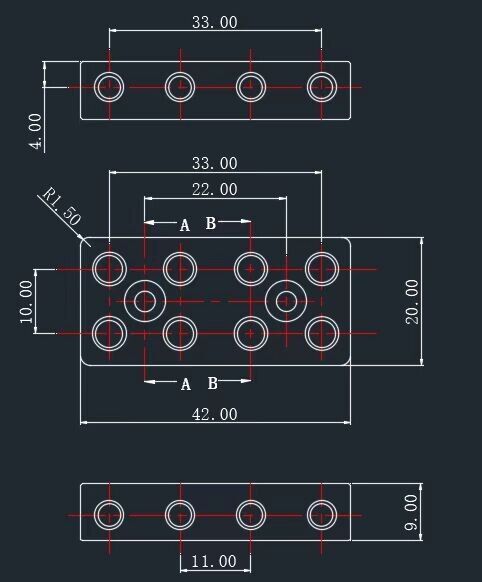 Black Metal 4 String Headless Bass String Lock