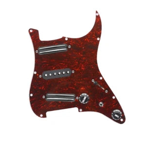 Red Tortoise Guitar SSS Alnico Dual Rail Pickups Prewired Pickguard Fit Strat ST