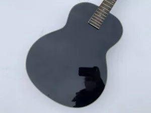 Glossy Black Dobro Resonator Guitar Body, Maple Neck, Rosewood Fingerboard
