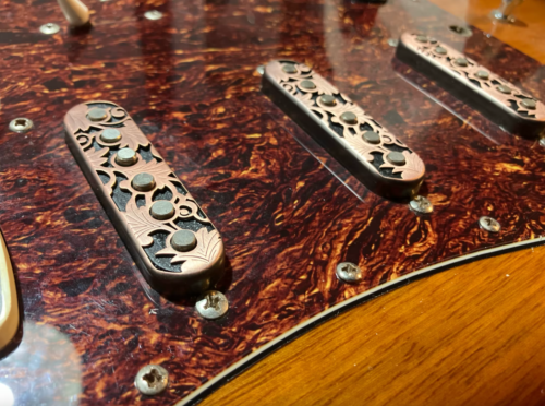 Red Bronze Hollowed Guitar Single Coil Pickup Covers Fit Stratocaster Strat