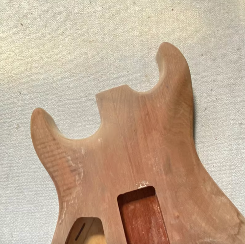 Mahogany Wood HSS Guitar Body with Tiger Maple Top DIY Project