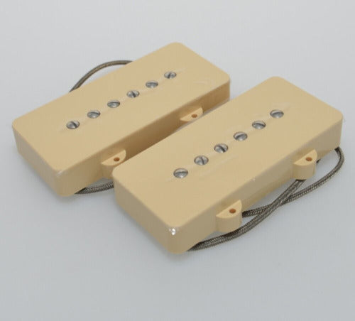 Alnico 5 Cream Guitar Soapbar Pickups Set For Fender Jazzmaster
