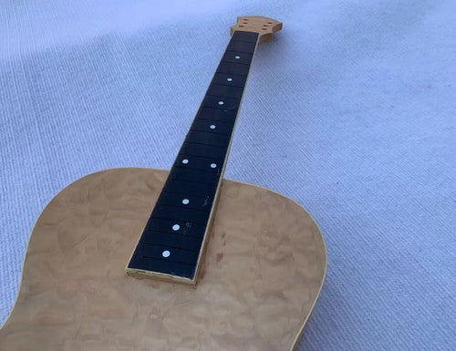 Unfinished Quilted Maple Top Dobro Resonator Guitar Body with Maple neck
