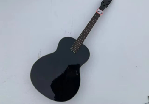 Glossy Black Dobro Resonator Guitar Body, Maple Neck, Rosewood Fingerboard