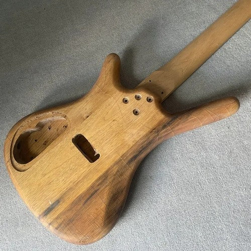 Maple Wood 4 String Electric Bass Neck, Mahogany Body DIY Project