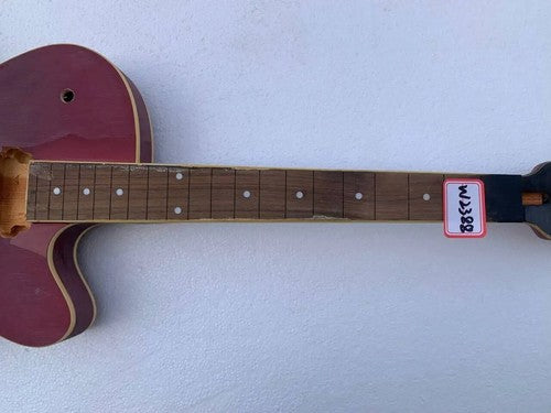 Red Semi Hollow Jazz Guitar Body with Maple Neck, Rosewood Fretboard DIY Project