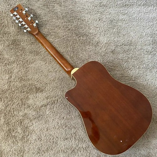 12 String Electric Acoustic Guitar Spruce Maple Plywood Body, with Neck