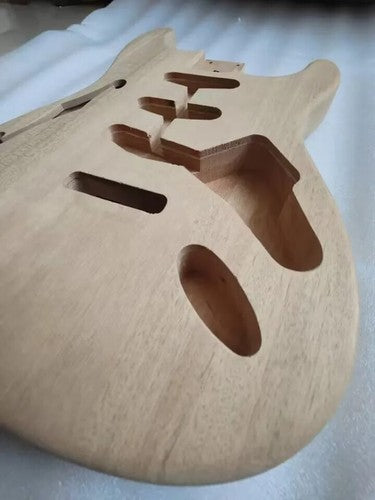 Mahogany Wood F Hole SSS Guitar Body Fit Stratocaster Strat