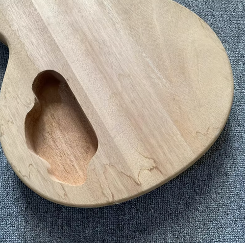 Mahogany Wood DIY Project Guitar Body with Veneer Tiger Maple Top Fit Les Paul