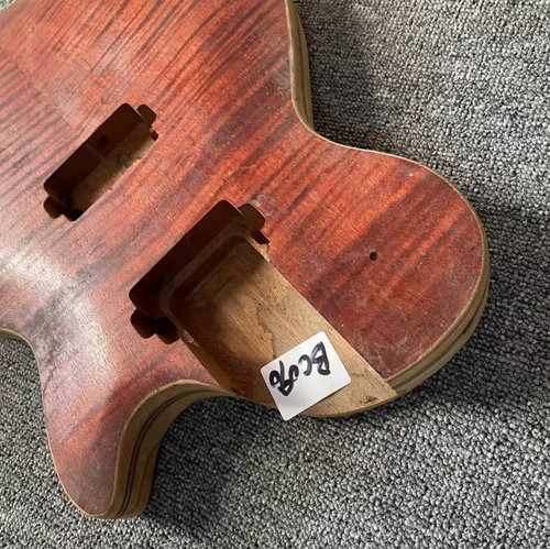 Mahogany Wood DIY Project Guitar Body with Veneer Tiger Maple Top Fit Les Paul