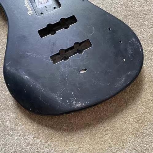 Black Harley Benton 4 String Bass Basswood Body DIY Project