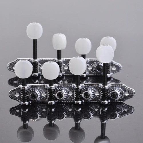 Silver 4R4L 8 String Mandolin Machine Heads Tuning Pegs Keys
