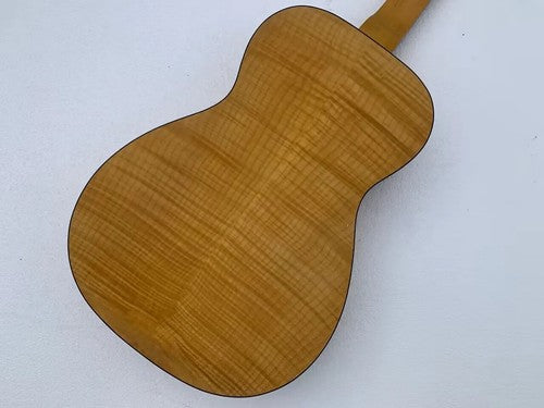 Tiger Maple Top Dobro Resonator Guitar Body with Neck, Rosewood Fretboard